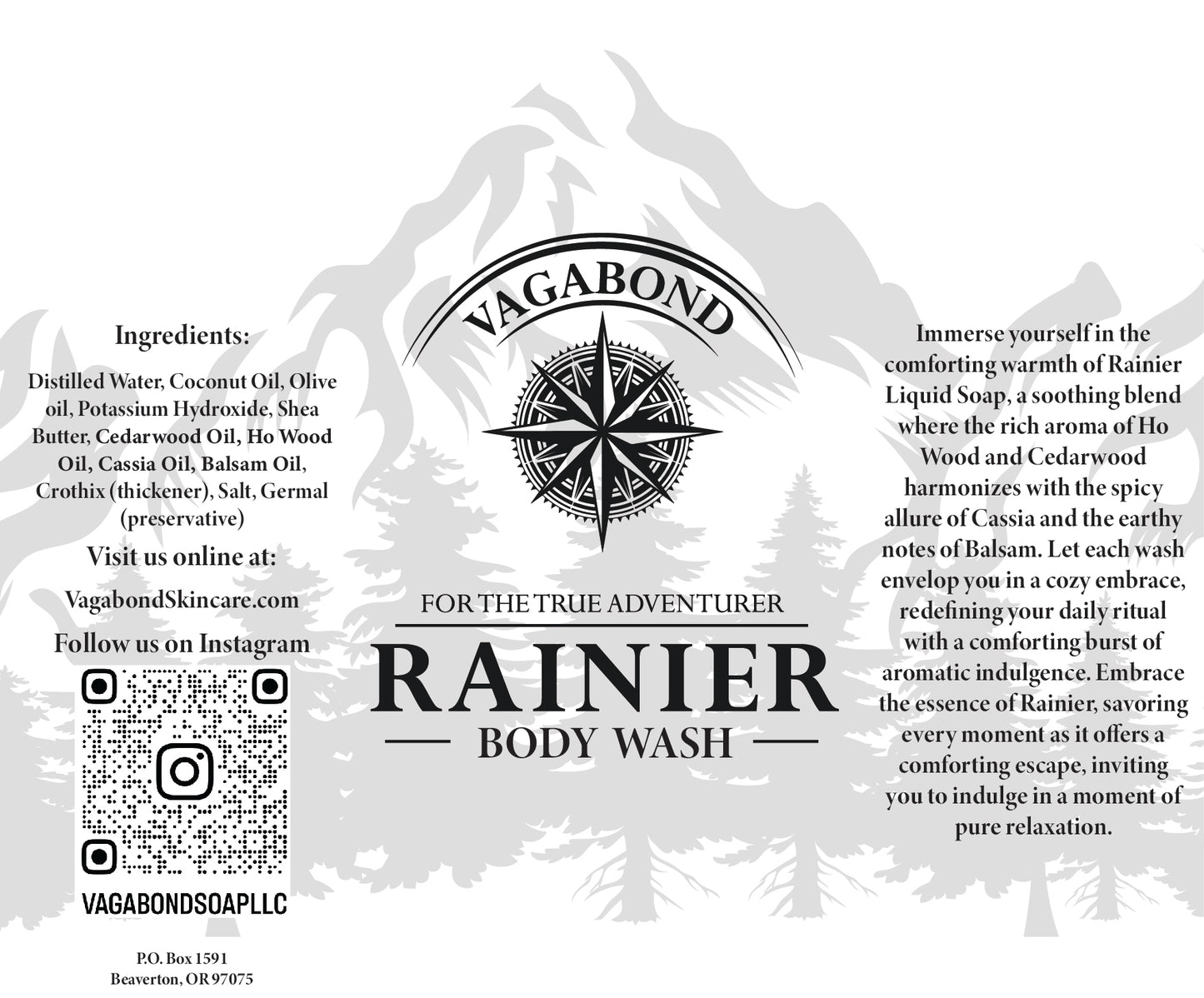 Digital version of Muir natural body wash warm cinnamon scent label