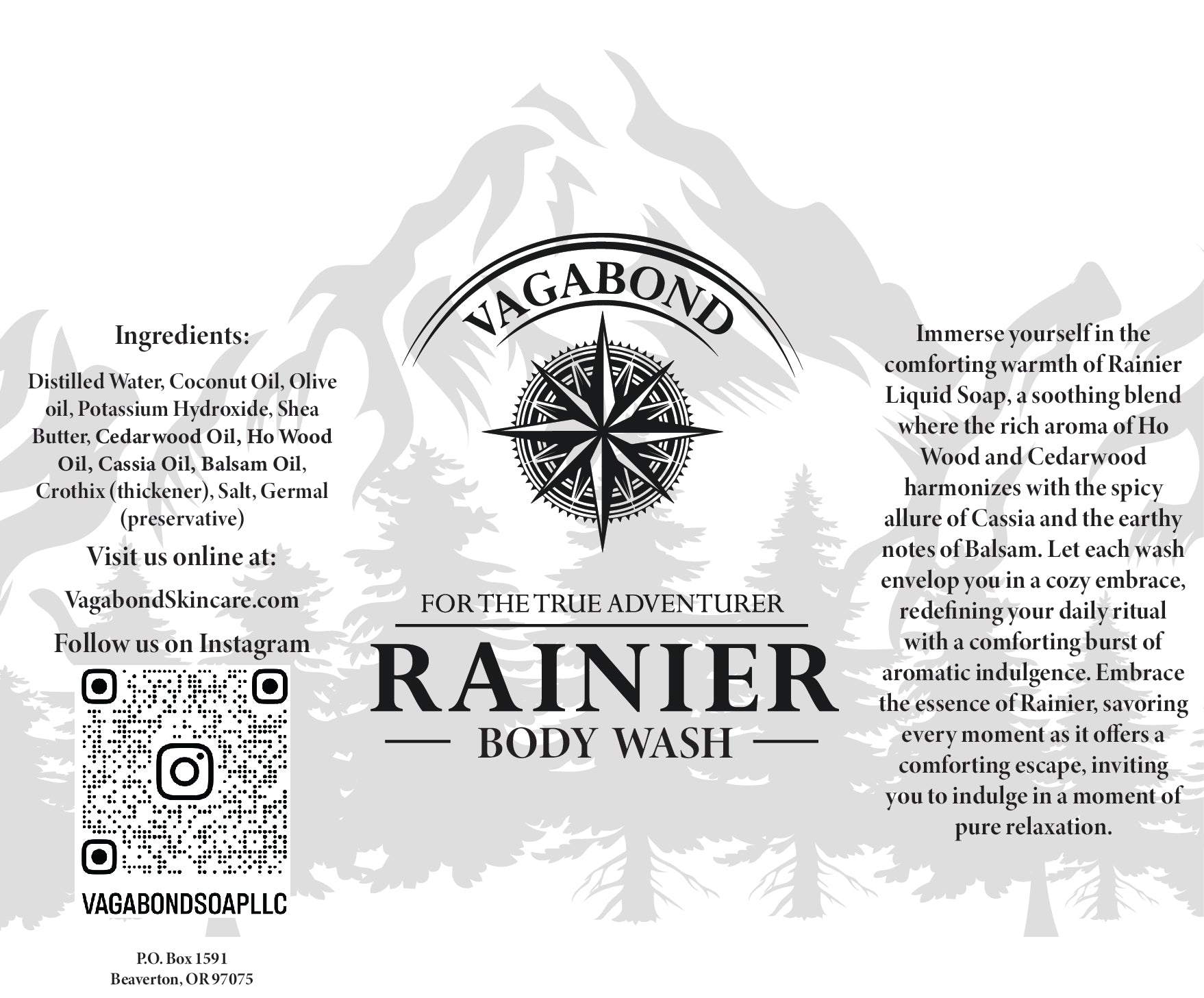 Digital version of Muir natural body wash warm cinnamon scent label